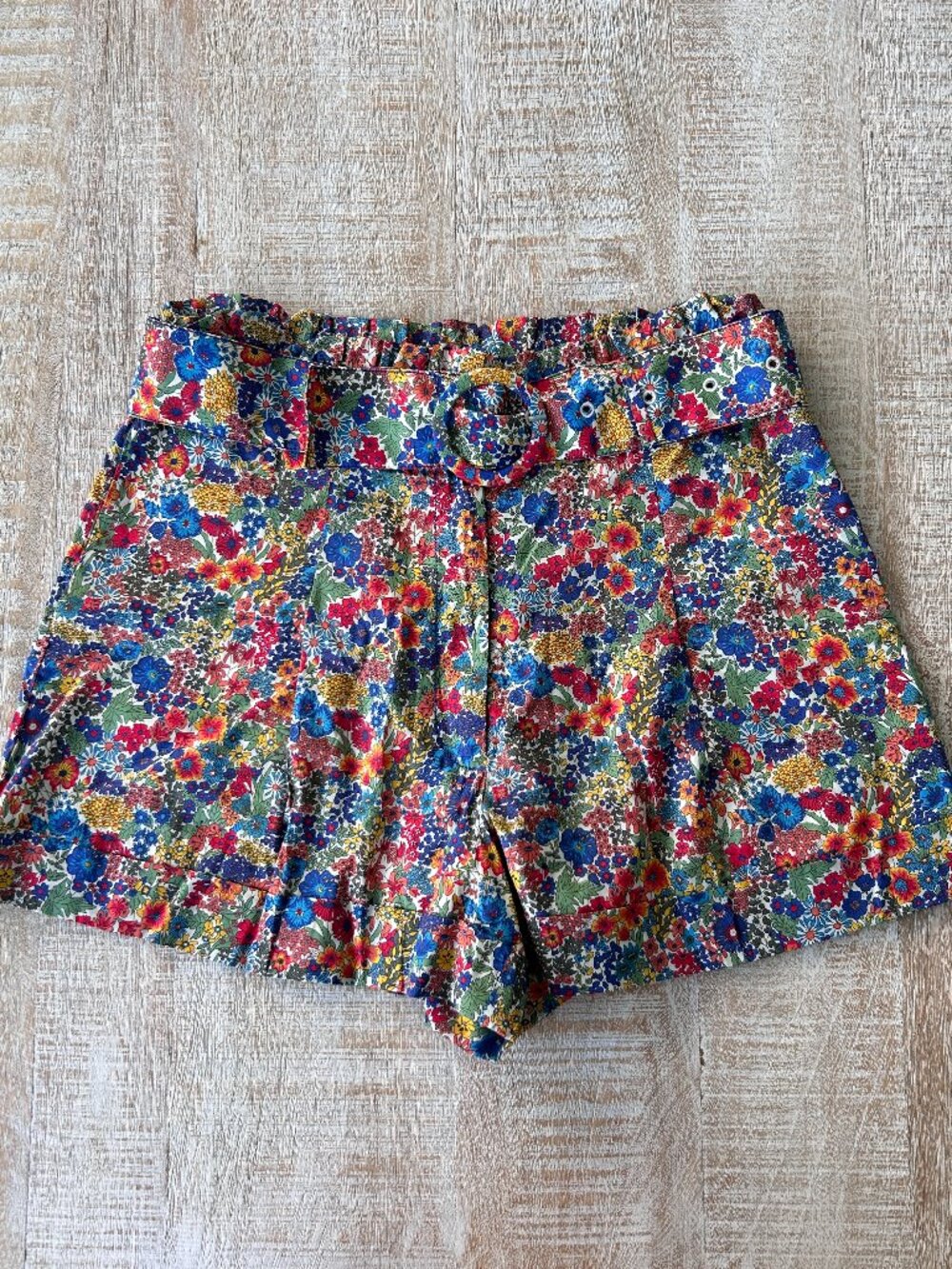J Crew Liberty High-Waisted Floral Belted Women’s Shorts - Multicolor Size 4